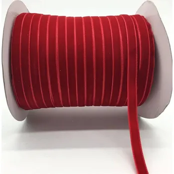 Stuha Sametová stuha na dárky 10 mm 450 cm | svatební dekorace, ozdobná stuha - červený