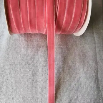 Stuha Sametová stuha na dárky 10 mm 450 cm | svatební dekorace, ozdobná stuha - 15 Melounová červená