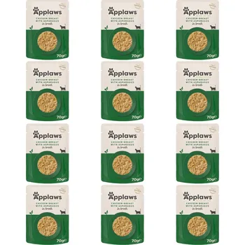 Krmivo pro kočku APPLAWS Chicken fillet with asparagus in broth - mokré krmivo pro kočky - 12x70g