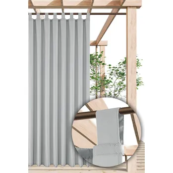 Pergola Venkovní zahradní závěs s poutky TERRA CHIC světle šedá 150 cm x 220 cm (cena za 1 kus) MyBestHome Poutka se suchými zipy