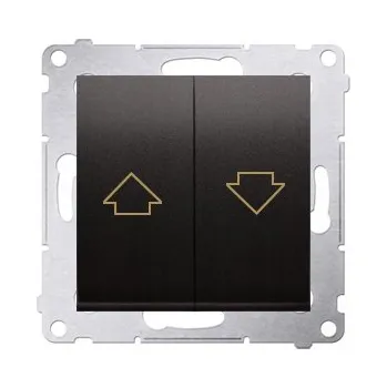 vypínač Žaluziový vypínač Klasik, Podomítkový Kontakt-simon černý DZP1W.01/49