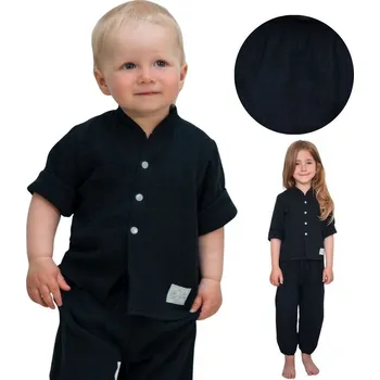 Dívčí košile Esito (ušito v ČR) Dětská mušelínová košile Esito Luca vel. 104-116 černá