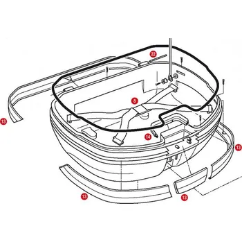 Zavazadlo na motocykl Z734Set 4-dílná sada stříbrných plastů pro kufr Givi V 46 - pozice 13