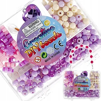 Dětské navlékací korálky Sada korálků k navlékání mix MEGA CREATIVE 532404