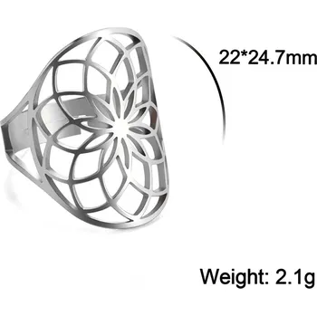 Prsten Prsten lotus z chirurgické oceli | dámský prsten | nastavitelný prsten - Style4 S