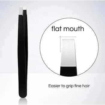 Kosmetická pinzeta Pinzeta na obočí s plochým a šikmým hrotem | kosmetická pomůcka, pinzeta na chloupky - M389-Flat Mouth