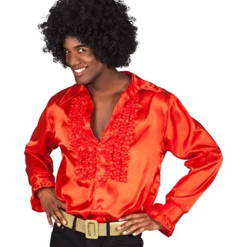 Karnevalový kostým Červená pánská disco košile XL