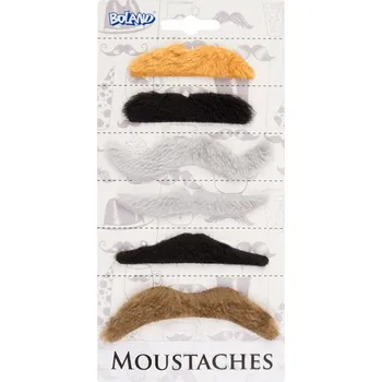 Karnevalový kostým Boland&nbsp;Nalepovací kníry mix 6 druhů