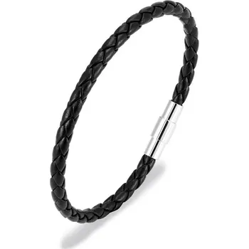 Náramek Pánský pletený kožený náramek | náramek, šperk - šířka 4 mm , 23 cm