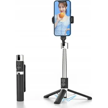 Selfie tyč Bluetooth selfie tyč mini P70S Plus se stativem Černá