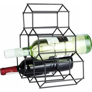 Stojan na víno Stojan na VÍNO alkohol černý regál kovový skříňka police na 6 lahví