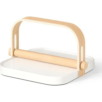 Věšák Zvonkový držák na ubrouskywood bílá/přírodní