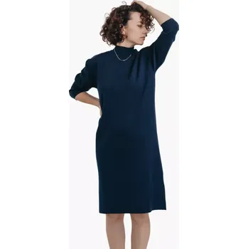 Dámské šaty Dámské vlněné šaty Tmavě modrá M-L