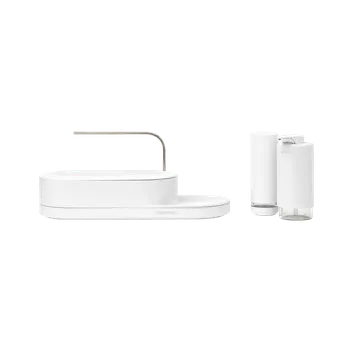 Dávkovač mýdla Brabantia SinkStyle organizér sada 3ks - organizér, dávkovač mýdla, mačkací dávkovač, minerální svěží bílá