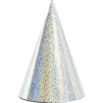 Karnevalový kostým Párty čepičky stříbrné 6 ks