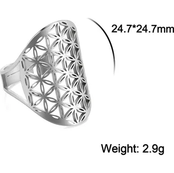 Prsten Prsten lotus z chirurgické oceli | dámský prsten | nastavitelný prsten - Style3 S