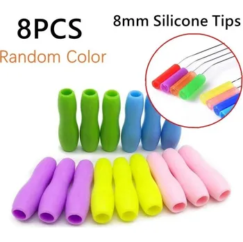 8 ks Skleněná brčka 15 cm znovupoužitelná 8 ks | ekologická brčka, brčka na pití - 8 ks silikonových hrotů