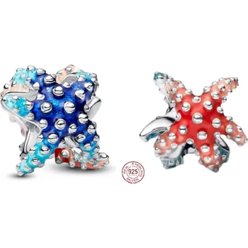 Šperk Charm Sterlingové stříbro 925 Barevný přívěsek s hvězdičkou, korálek na náramek příroda