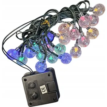 Venkovní osvětlení Solární zahradní girlanda 20x průhledný koule 5m