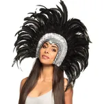 Boland Velká čelenka Samba z peří stříbrná