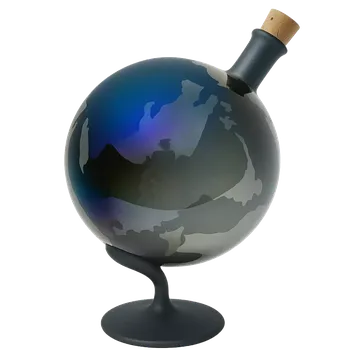 Láhev Láhev zeměkoule pokovená, skleněná