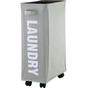 Koš na prádlo Elegantní skládací prádelní koš z oxford látky | úložný koš, prádelní koš - Světle šedá malá velikost s kladkou