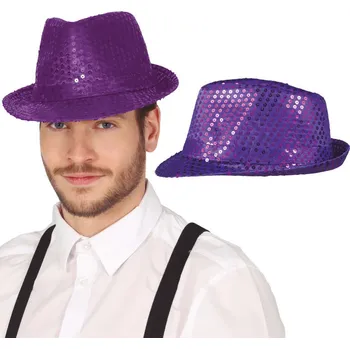 Karnevalový kostým Klobouk fialový s flitry