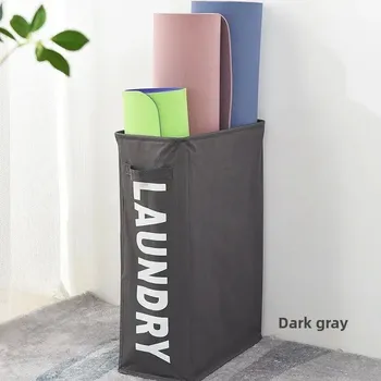 Koš na prádlo Elegantní skládací prádelní koš z oxford látky | úložný koš, prádelní koš - Tmavě šedý běžný typ bez kladky
