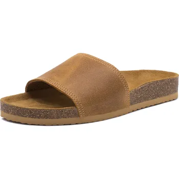 Dámské pantofle Pánske kožené pantofle bezprackové hnědé 43