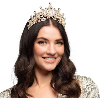 Karnevalový kostým Kovová čelenka královny vzhled růžové zlato