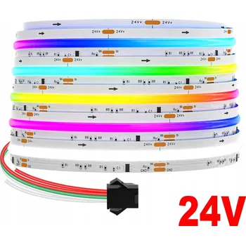 LED páska Digitální LED pásek COB WLED WS2814 RGBIC + neutrální bílá 784 LED/m 24V 5m