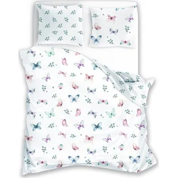 Povlečení Bavlněné povlečení COTTAGE HOME 020 220x200 cm + 2x 70x80 cm bílé/vícebarevné