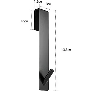 Držák na ručník Nerezový háček na sprchové dveře | věšák, háček - Černá 13,3 cm