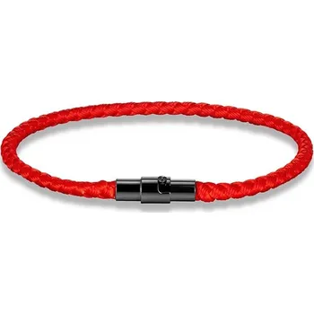 Náramek Stylový náramek z lana a oceli | pánský náramek, dámský náramek - Šťastná červená , 21 cm