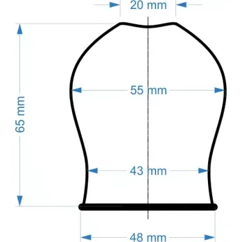Baňkování Masážní baňka skleněná bez olivky pr. 55 mm
