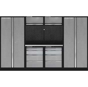 Procarosa® Sestava dílenského nábytku Procarosa PROFI 3604B Pracovní deska: nerezová