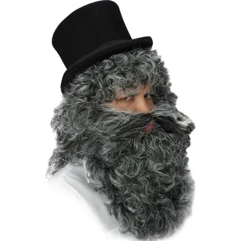 Karnevalový kostým Šedivá paruka s vousy pánská historická