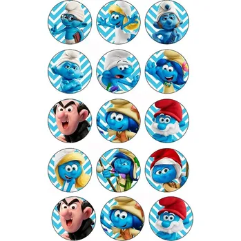 Jedlá dekorace na dort Jedlý tisk na fondánový list A4 motiv "ŠMOULOVÉ"