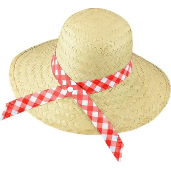 Karnevalový kostým Slamák s červenou stuhou dámský