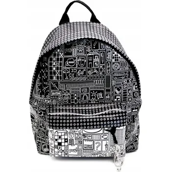 Školní batoh Make Notes s jednou přihrádkou, bílý, černý