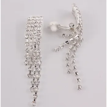 Náušnice B-TOP Dámské střapcové náušnice klipsy Grace - stříbrná