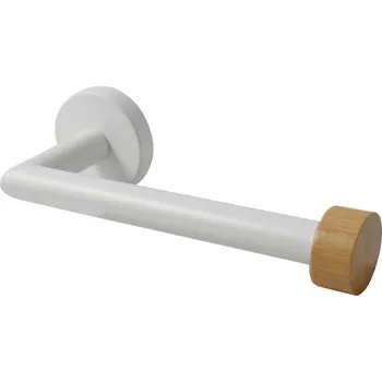MSV držák na toaletní papír IANA, bílý, ocel, bambus