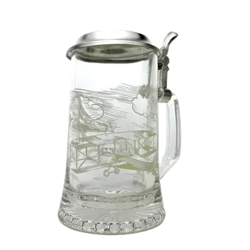 Sklenice Korbel s motivem letadla – skleněný s cínovým víčkem 0,4 l