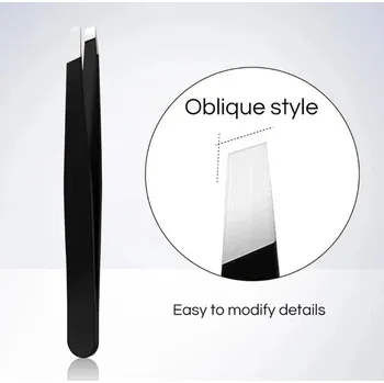 Pinzeta na obočí s plochým a šikmým hrotem | kosmetická pomůcka, pinzeta na chloupky - M389-Bevel Mouth