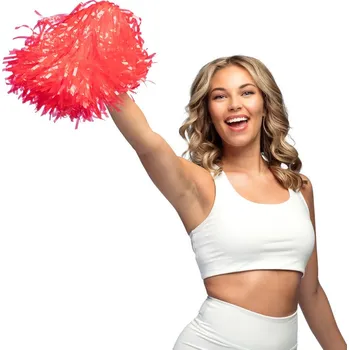 Karnevalový kostým Pompom červený s madlem