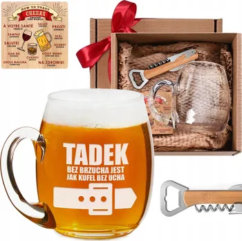 Sklenice Pivní Sklenice s gravírováním 500ml vánoční Dárek sada pro manžela nebo muže