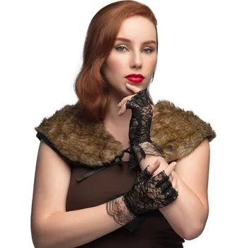 Karnevalový kostým Rukavičky černé krajkové Paris