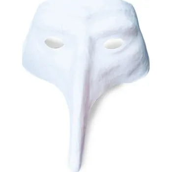 Karnevalový kostým Widmann Škraboška bílá dlouhý nos