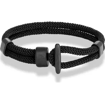 Náramek Párový náramek v námořním stylu | pánský náramek, dámský náramek - Černý , 19 cm