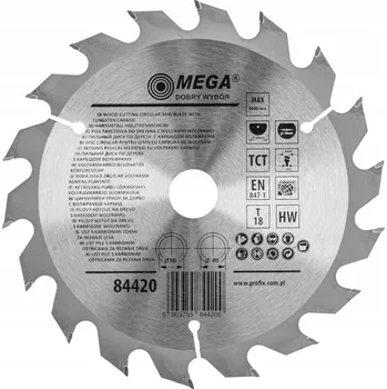 Pilový kotouč Pilový kotouč na dřevo, MDF, laminát s karbidem 160x20/16mm, 18 zubů Mega 84420